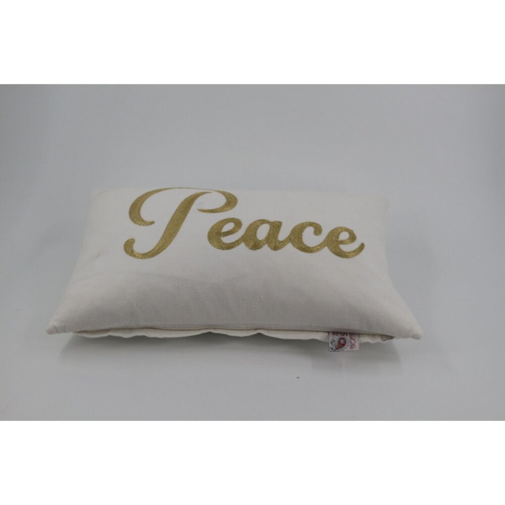 Devi Designs Decorative Throw Pillow Feather Filled Gold Peace Embroidered